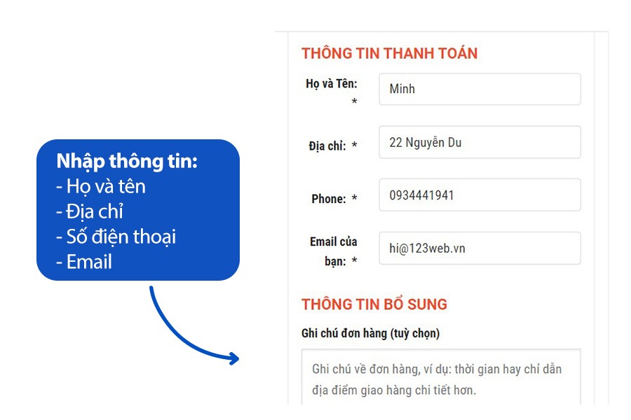 Nhập thông tin thanh toán