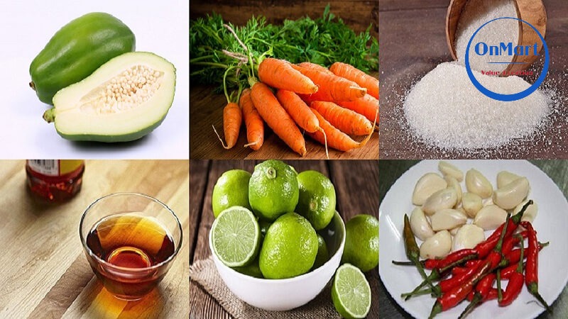 Các loại nguyên liệu để pha nước chấm bún chả Các loại nguyên liệu để pha nước chấm bún chả