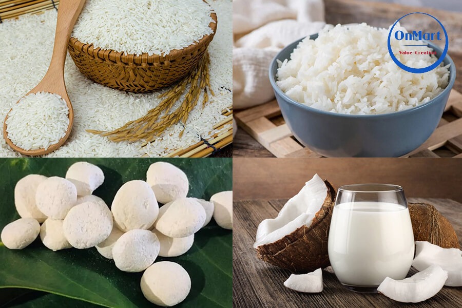 Nguyên liệu làm bánh bò cơm rượu Nguyên liệu làm bánh bò cơm rượu