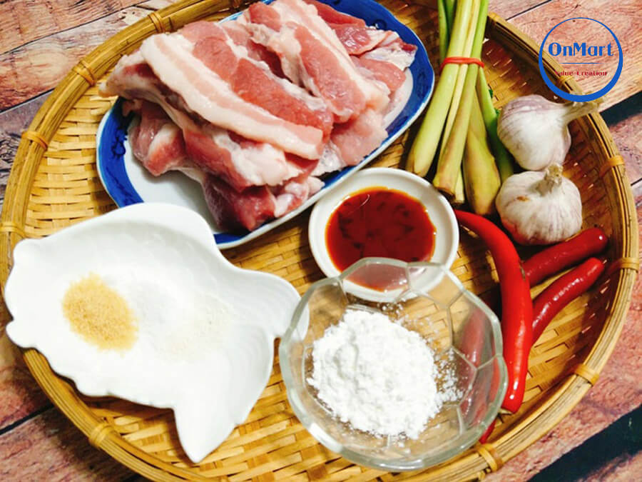 Nguyên liệu nấu món thịt lợn xào sả ớt Nguyên liệu nấu món thịt lợn xào sả ớt